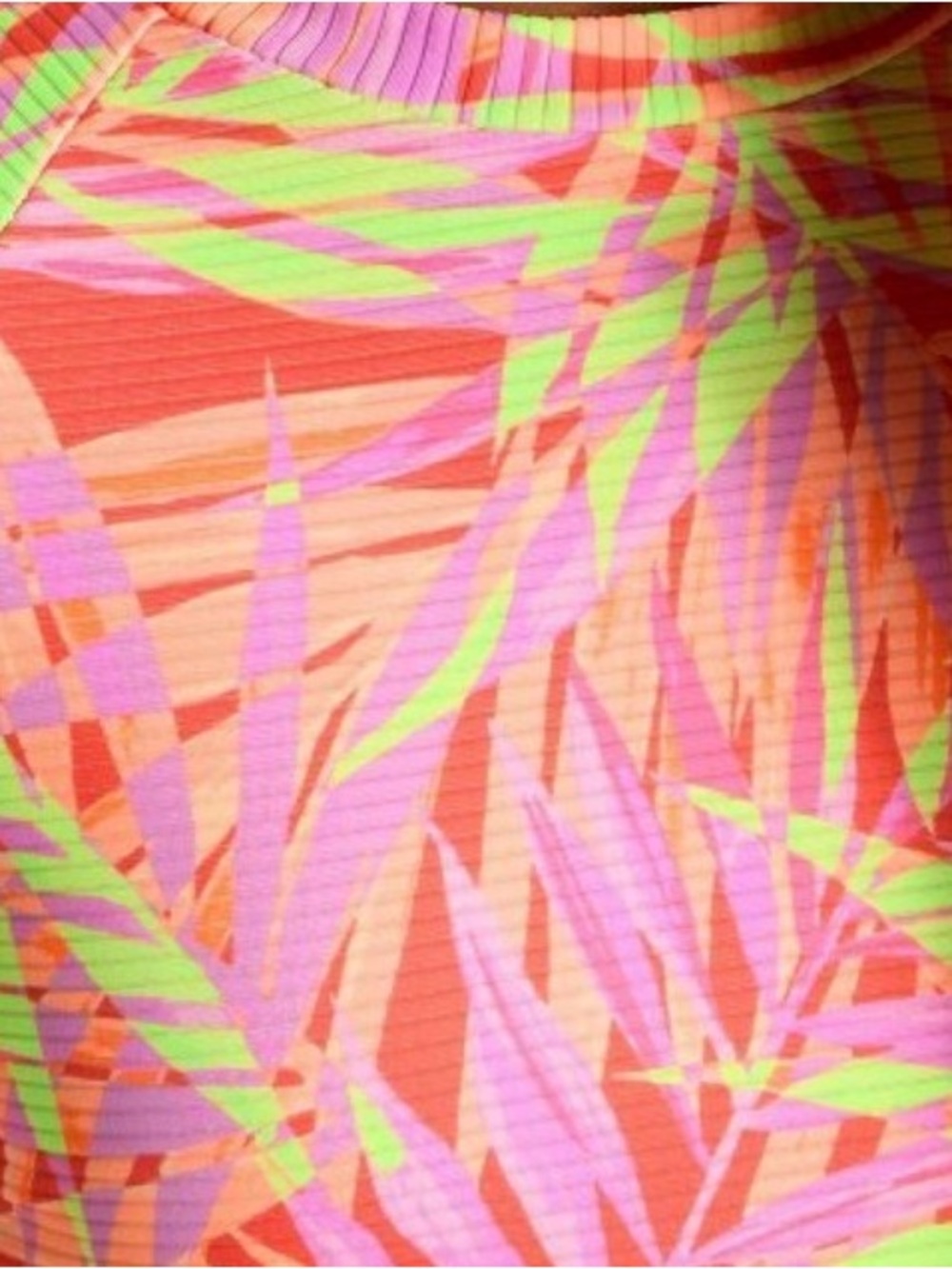 Cat & Jack Neon Leaf Print Swim Set - Pink/Green/Lavender. Sz M 8 - Picture 3 of 3